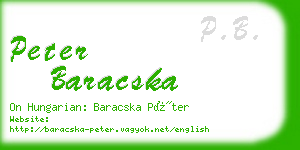 peter baracska business card